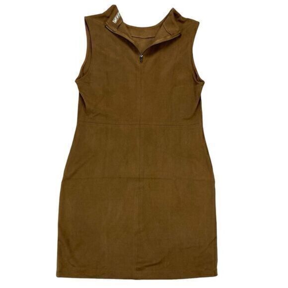 Chloe K Faux Suede Dress Womens Sz L Soft Rear Zip Western Business Career Mini - Picture 8 of 14